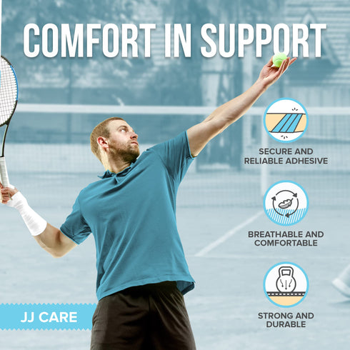 JJ CARE Athletic Tape Sports Tape, Easy Tear Athlete Tape, No Residue Athletic Trainer Tape, Gymnastics Tape for Ankles, Wrists, Elbows, and Knees